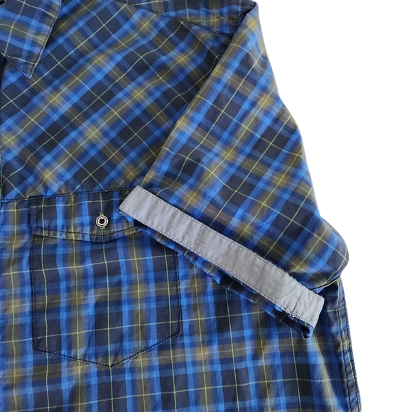 CHLOROPHYLLE Plaid Outdoor Shirt Short Sleeve Button-Up xl - Picture 5 of 12